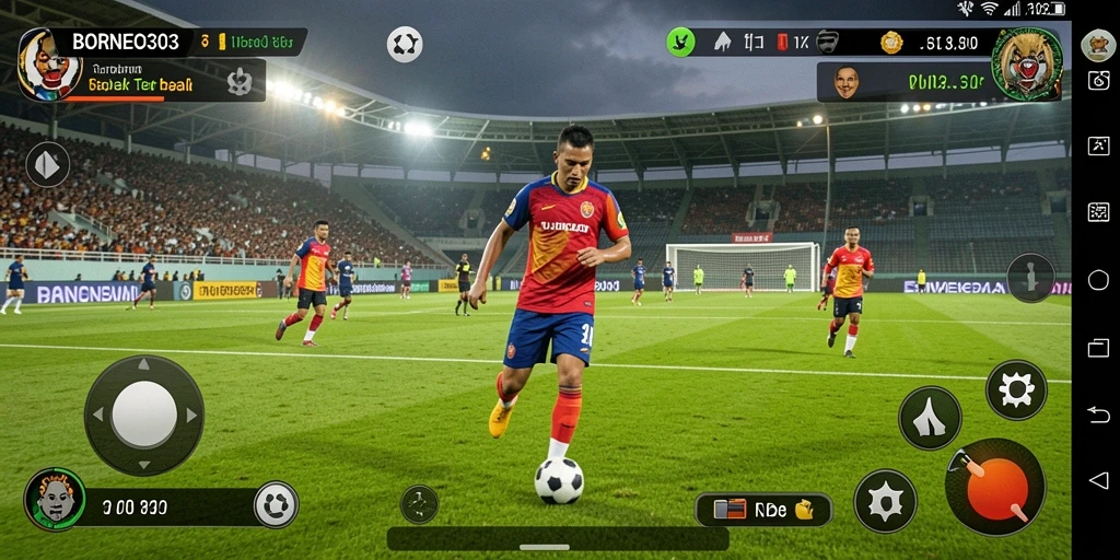 Tampilan gameplay <strong>BORNEO303</strong> yang mendebarkan di lapangan hijau.