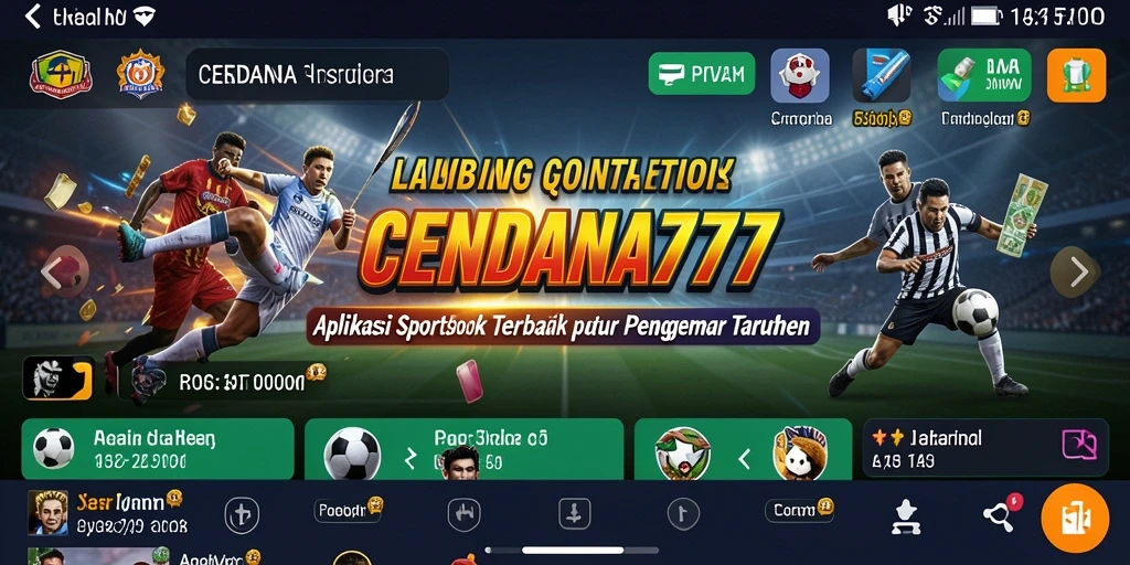 Tampilan antarmuka aplikasi CENDANA777 yang menarik dan interaktif.