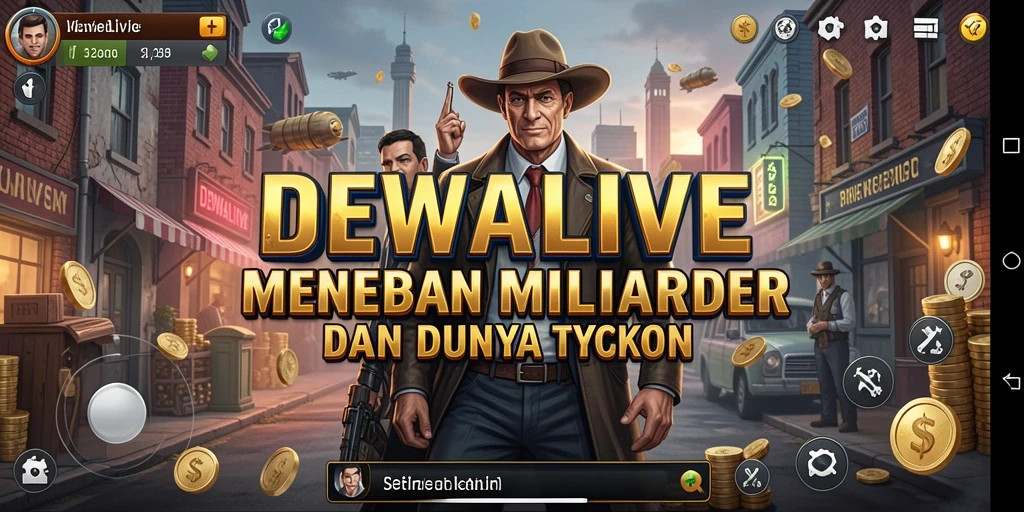 Screenshot gameplay DEWALIVE yang menunjukkan pengalaman Tycoon yang mendebarkan.