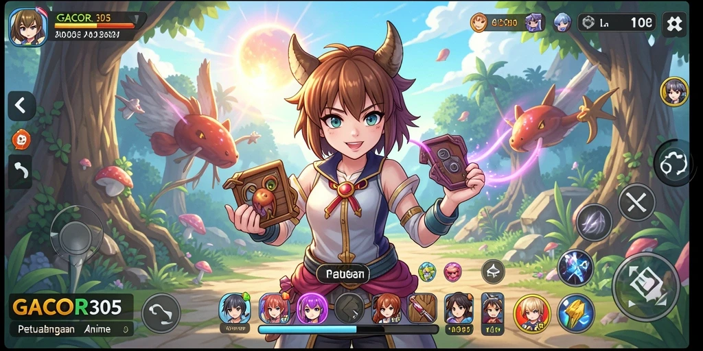 Tampilan gameplay GACOR305 yang penuh warna dan aksi.