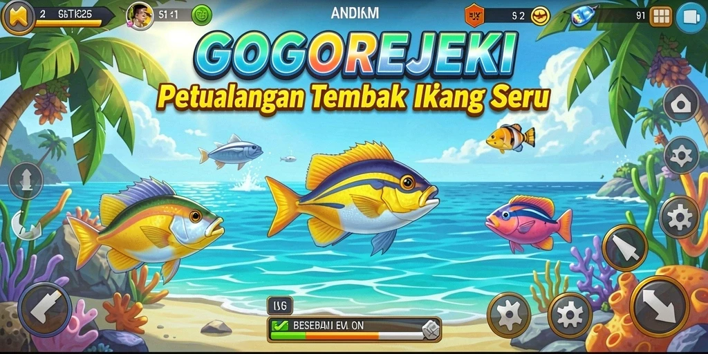 Gameplay GOGOREJEKI menunjukkan aksi menembak ikan yang mengasyikkan.