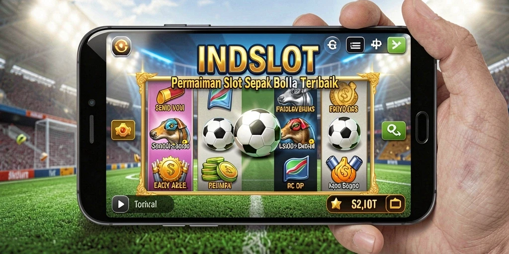 Tampilan gameplay INDSLOT dengan tema sepak bola yang menarik.