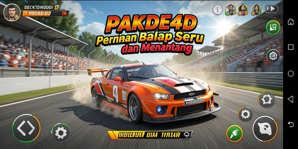 Tampilan gameplay menegangkan dalam PAKDE4D yang penuh kecepatan.