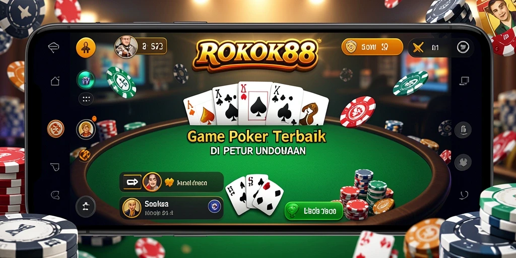 Tampilan gameplay menarik dari ROKOK88 saat bermain Poker.