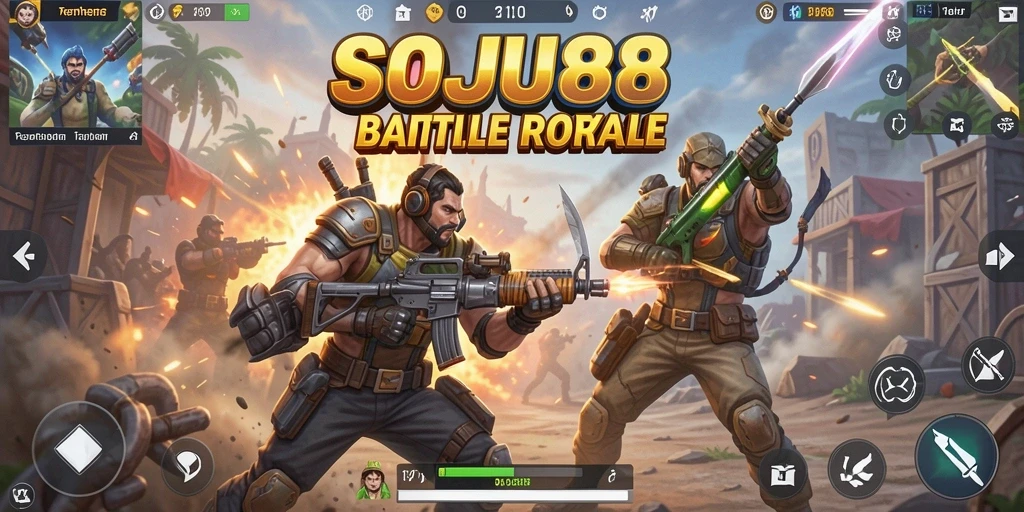 Tampilan gameplay Battle Royale yang seru di SOJU88.