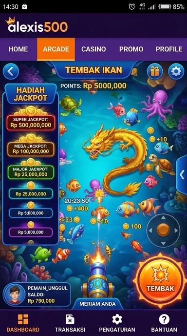Screenshot dari aplikasi alexis500 dengan tampilan antarmuka yang ramah pengguna.